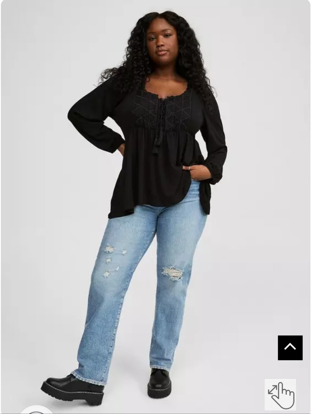 Super Soft Slub Sweetheart Lace-Up Peplum Top